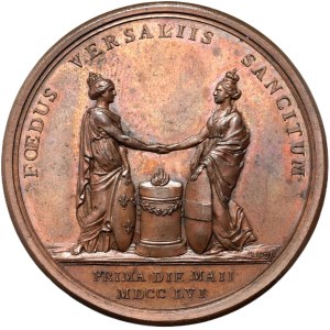 Francia, Luigi XV, medaglia del 1756, Primo Trattato di Versailles