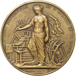 France, medal from 1900, Aisne Industrial Society