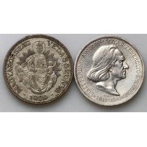 Hungary, set of 2 pengo coins from 1929-1936, (2 pieces)