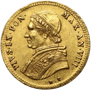 Vatican, Papal States, Pius IX, scudo 1854 R, Rome