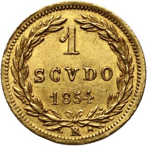 Vatican, Papal States, Pius IX, scudo 1854 R, Rome