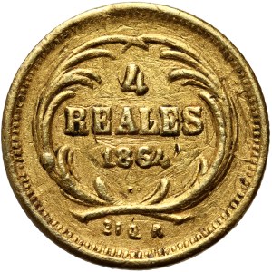 Guatemala, 4 reales 1864, Guatemala, Rafael Carrera