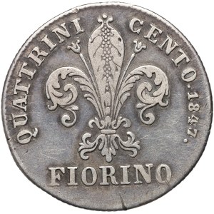 Italy, Tuscany, Leopold II, fiorino 1847