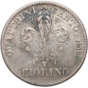 Italy, Tuscany, Leopold II, fiorino 1840