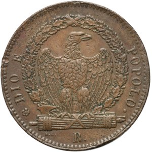 Italy, Second Roman Republic, 3 baiocchi 1849 R, Rome
