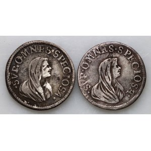 Włochy, Toskania, Kosma III Medyceusz, zestaw monet grosso z lat 1714-1718, Piza, (2 sztuki)