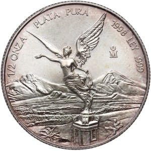 Mexico, 1/2 onza 1998, Libertad, 1/2 ounce silver