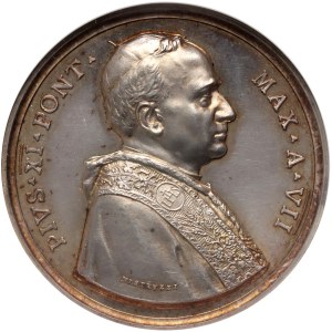 Vatican, Pius XI, silver medal from 1928, Pontificio Collegio Russicum, Mistruzzi