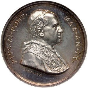 Watykan, Pius XI, srebrny medal z IX roku pontyfikatu (1930), Powstanie Państwa Watykańskiego, Mistruzzi