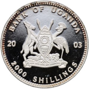 Uganda, 2000 shillings 2003, Athens Games, Sprint