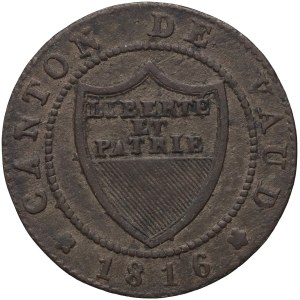 Switzerland, Vaud, 1/2 batzen (5 rappen) 1816