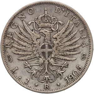 Italy, Victor Emmanuel III, lira 1905 R, Rome