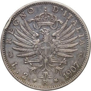 Włochy, Wiktor Emanuel III, 2 liry 1907 R, Rzym