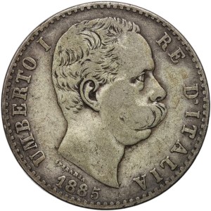 Italy, Umberto I, 2 lire 1885 R, Rome
