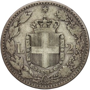 Italy, Umberto I, 2 lire 1885 R, Rome