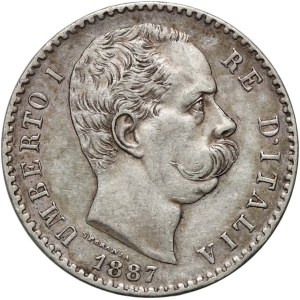 Italy, Umberto I, 2 lire 1887 R, Rome