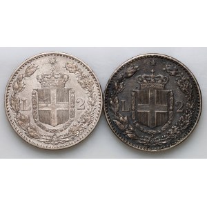 Italy, Umberto I, set of 2 lira coins from 1884-1887 R, Rome, (2 pieces)