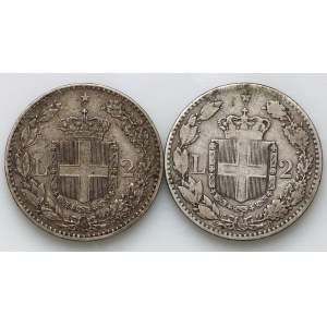Italy, Umberto I, 2 lira coin set from 1886, Rome, (2 pieces)