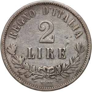 Italy, Victor Emmanuel II, 2 lire 1863 N, Naples