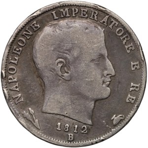 Italy, Napoleon I, lira 1812 B, Bologna