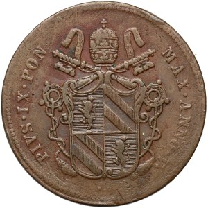Vatican, Papal States, Pius IX, 2 baiocchi 1850 R, Rome