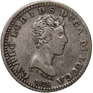 Italy, Lucca, Charles Louis, lira 1838