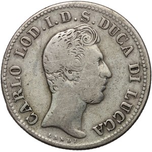 Italy, Lucca, Charles Louis, 2 lire 1837