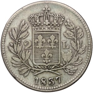 Italy, Lucca, Charles Louis, 2 lire 1837