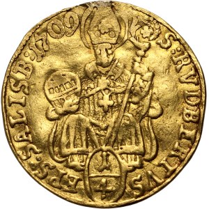 Austria, Salzburg, Francis Anton von Harrach, 1/4 Ducat 1709