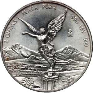 Mexico, 2 onzas 1998, Libertad, 2 ounces of silver
