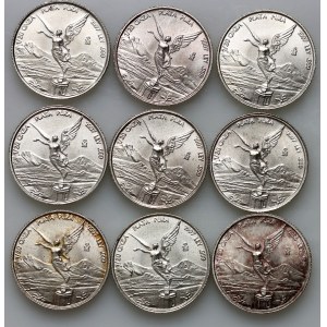Mexico, 1/20 onza Libertad coin set from 1997, (9 pieces)