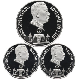 Laos, coin set of 2x5000 and 10000 kip 1975