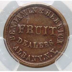 United States of America, Albany, New York, 1863 token, Benjamin & Herrick