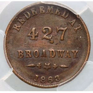 United States of America, Albany, New York, 1863 token, Benjamin & Herrick