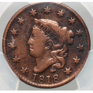 United States of America, cent 1818, Philadelphia, Matron Head