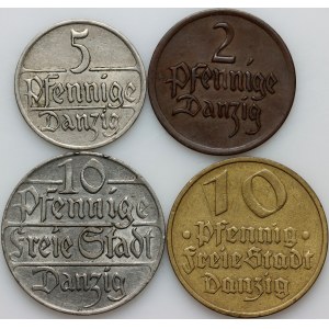 Free City of Gdansk, set of coins from 1923-1932, (4 pieces)