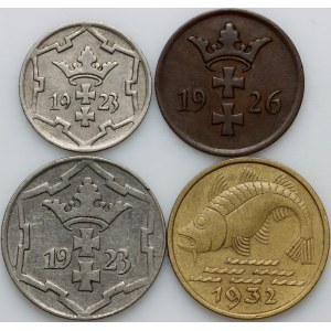 Free City of Gdansk, set of coins from 1923-1932, (4 pieces)