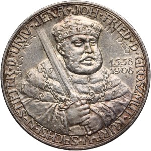 Germany, Saxony-Weimar-Eisenach, William Ernest, 5 Mark 1908 A, Berlin, 350th Anniversary of the University of Jena
