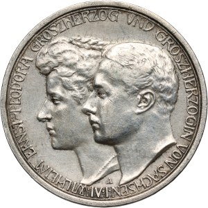 Germany, Saxe-Weimar-Eisenach, Wilhelm Ernst, 3 Mark 1910 A, Berlin, Grand Duke's second marriage