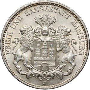 Germany, Hamburg, 3 Mark 1913 J
