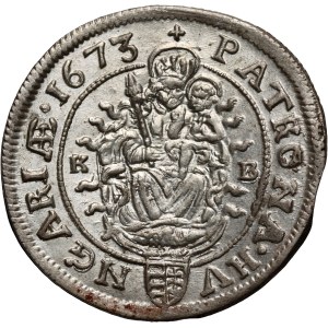 Hungary, Leopold I, 6 Kreuzers 1673 KB, Kremnica