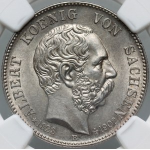 Deutschland, Sachsen, Albert, 2 Mark 1902 E, Muldenhütten, posthum