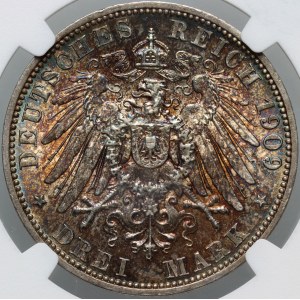Germany, Lübeck, 3 Mark 1909 A, Berlin