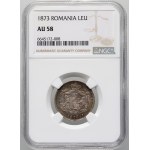 Romania, Charles I, 1 leu 1873, Brussels