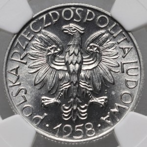 People's Republic of Poland, 5 gold 1958, Fisherman, Snowman