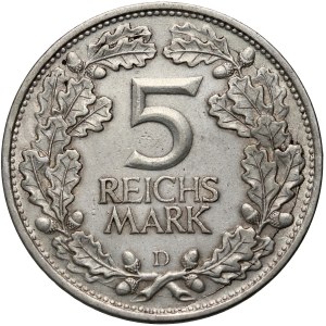 Germany, Weimar Republic, 5 Mark 1925 D, Munich, 1000th anniversary of the Rhineland