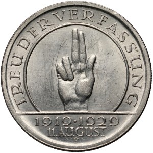 Germany, Weimar Republic, 5 Mark 1929 A, Berlin, 10th anniversary of the Constitution
