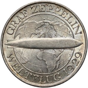 Germany, Weimar Republic, 3 Mark 1930 A, Berlin, Graf Zeppelin