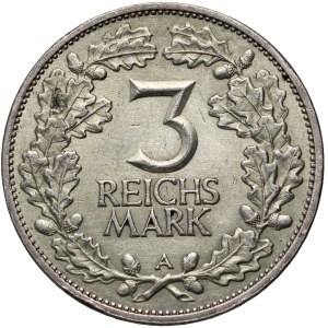 Germany, Weimar Republic, 3 Mark 1925 A, Berlin, 1000th anniversary of the Rhineland