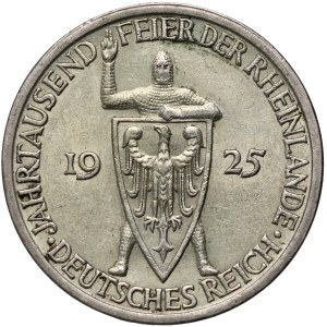 Germany, Weimar Republic, 3 Mark 1925 A, Berlin, 1000th anniversary of the Rhineland